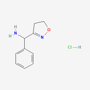 molecular formula C10H13ClN2O B2368271 (4,5-二氢异恶唑-3-基)(苯基)甲胺盐酸盐 CAS No. 1803610-80-1