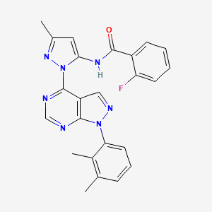 N-(1-(1-(2,3-dimethylphenyl)-1H-pyrazolo[3,4-d]pyrimidin-4-yl)-3-methyl-1H-pyrazol-5-yl)-2-fluorobenzamide