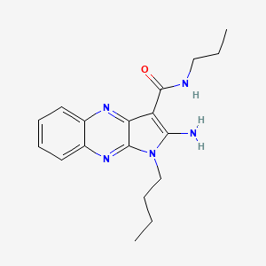 molecular formula C18H23N5O B2368273 2-amino-1-butyl-N-propyl-1H-pyrrolo[2,3-b]quinoxaline-3-carboxamide CAS No. 585559-30-4