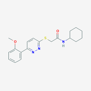 molecular formula C19H23N3O2S B2368274 N-cyclohexyl-2-[6-(2-methoxyphenyl)pyridazin-3-yl]sulfanylacetamide CAS No. 893977-80-5