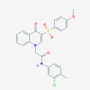 molecular formula C25H21ClN2O5S B2368276 N-(3-氯-4-甲苯基)-2-[3-(4-甲氧苯基)磺酰基-4-氧代喹啉-1-基]乙酰胺 CAS No. 866813-84-5