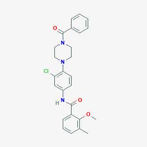 molecular formula C26H26ClN3O3 B236828 N-[4-(4-benzoyl-1-piperazinyl)-3-chlorophenyl]-2-methoxy-3-methylbenzamide 