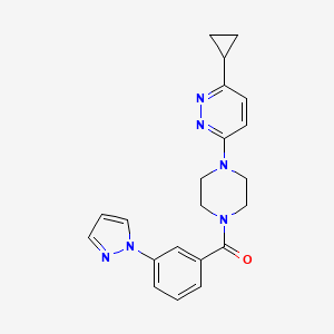 (3-(1H-pyrazol-1-yl)phenyl)(4-(6-cyclopropylpyridazin-3-yl)piperazin-1-yl)methanone