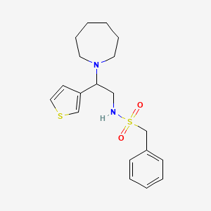 N-(2-(azepan-1-yl)-2-(thiophen-3-yl)ethyl)-1-phenylmethanesulfonamide