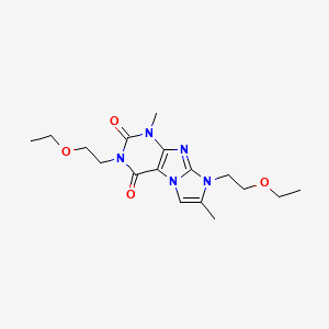 molecular formula C17H25N5O4 B2368285 2,6-Bis(2-ethoxyethyl)-4,7-dimethylpurino[7,8-a]imidazole-1,3-dione CAS No. 878423-97-3