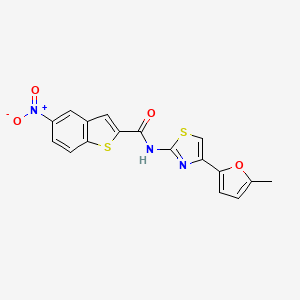 N-[4-(5-methylfuran-2-yl)-1,3-thiazol-2-yl]-5-nitro-1-benzothiophene-2-carboxamide