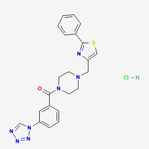 (3-(1H-tetrazol-1-yl)phenyl)(4-((2-phenylthiazol-4-yl)methyl)piperazin-1-yl)methanone hydrochloride