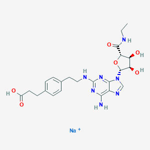 B023683 sodium;3-[4-[2-[[6-amino-9-[(2R,3R,4S,5S)-5-(ethylcarbamoyl)-3,4-dihydroxyoxolan-2-yl]purin-2-yl]amino]ethyl]phenyl]propanoic acid CAS No. 120225-64-1