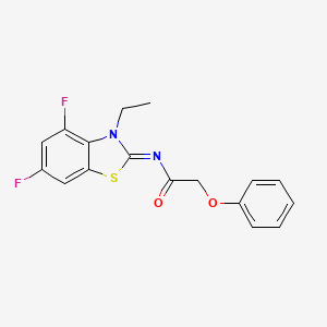 molecular formula C17H14F2N2O2S B2368301 N-(3-乙基-4,6-二氟-1,3-苯并噻唑-2-亚基)-2-苯氧基乙酰胺 CAS No. 868375-91-1