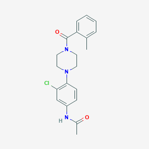 molecular formula C20H22ClN3O2 B236831 N-{3-chloro-4-[4-(2-methylbenzoyl)-1-piperazinyl]phenyl}acetamide 