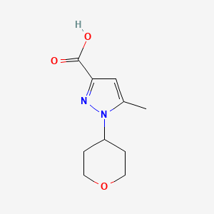 molecular formula C10H14N2O3 B2368310 5-甲基-1-(四氢-2H-吡喃-4-基)-1H-吡唑-3-羧酸 CAS No. 1349988-67-5