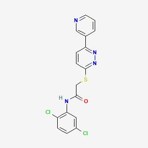 molecular formula C17H12Cl2N4OS B2368312 N-(2,5-dichlorophenyl)-2-(6-pyridin-3-ylpyridazin-3-yl)sulfanylacetamide CAS No. 922892-04-4