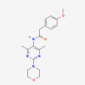 molecular formula C19H24N4O3 B2368314 N-(4,6-二甲基-2-吗啉基嘧啶-5-基)-2-(4-甲氧基苯基)乙酰胺 CAS No. 1448128-95-7