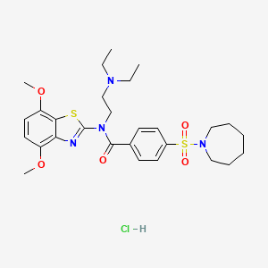 4-(azepan-1-ylsulfonyl)-N-(2-(diethylamino)ethyl)-N-(4,7-dimethoxybenzo[d]thiazol-2-yl)benzamide hydrochloride