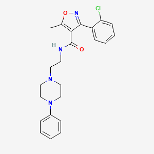 molecular formula C23H25ClN4O2 B2368317 3-(2-氯苯基)-5-甲基-N-(2-(4-苯基哌嗪-1-基)乙基)异恶唑-4-甲酰胺 CAS No. 1049436-54-5