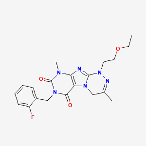 molecular formula C20H23FN6O3 B2368320 1-(2-乙氧基乙基)-7-(2-氟苄基)-3,9-二甲基-1,4-二氢-[1,2,4]三嗪并[3,4-f]嘌呤-6,8(7H,9H)-二酮 CAS No. 922468-06-2
