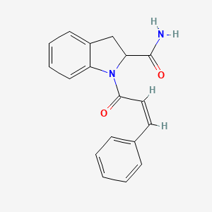 (Z)-1-(3-phenylacryloyl)indoline-2-carboxamide