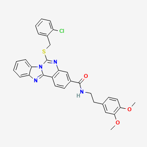 6-[(2-chlorophenyl)methylsulfanyl]-N-[2-(3,4-dimethoxyphenyl)ethyl]benzimidazolo[1,2-c]quinazoline-3-carboxamide
