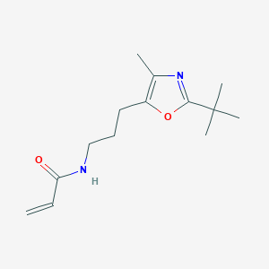 molecular formula C14H22N2O2 B2368329 N-[3-(2-Tert-butyl-4-methyl-1,3-oxazol-5-yl)propyl]prop-2-enamide CAS No. 2411240-32-7