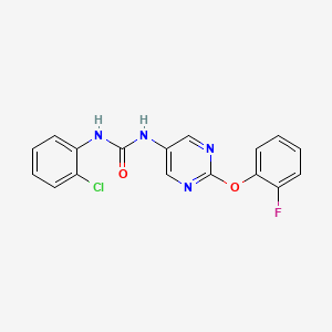 molecular formula C17H12ClFN4O2 B2368332 1-(2-Chlorophenyl)-3-[2-(2-fluorophenoxy)pyrimidin-5-yl]urea CAS No. 1396766-98-5