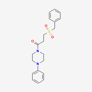 molecular formula C20H24N2O3S B2368346 3-(Benzylsulfonyl)-1-(4-phenylpiperazin-1-yl)propan-1-one CAS No. 827620-22-4