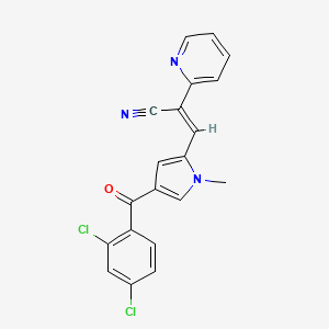 molecular formula C20H13Cl2N3O B2368353 (Z)-3-[4-(2,4-dichlorobenzoyl)-1-methylpyrrol-2-yl]-2-pyridin-2-ylprop-2-enenitrile CAS No. 246022-15-1