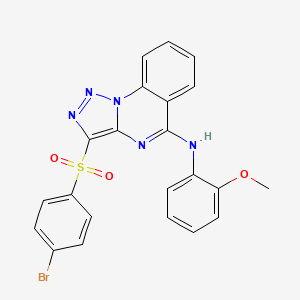molecular formula C22H16BrN5O3S B2368362 3-[(4-bromophenyl)sulfonyl]-N-(2-methoxyphenyl)[1,2,3]triazolo[1,5-a]quinazolin-5-amine CAS No. 895640-63-8