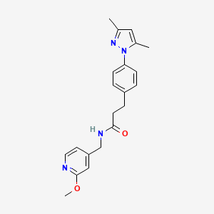 molecular formula C21H24N4O2 B2368363 3-(4-(3,5-二甲基-1H-吡唑-1-基)苯基)-N-((2-甲氧基吡啶-4-基)甲基)丙酰胺 CAS No. 2034451-74-4