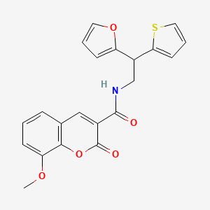 N-[2-(furan-2-yl)-2-(thiophen-2-yl)ethyl]-8-methoxy-2-oxo-2H-chromene-3-carboxamide