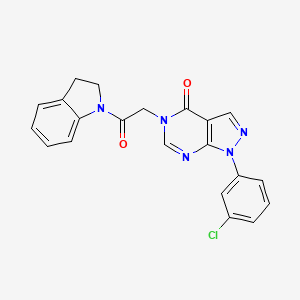 1-(3-Chlorophenyl)-5-[2-(2,3-dihydroindol-1-yl)-2-oxoethyl]pyrazolo[3,4-d]pyrimidin-4-one
