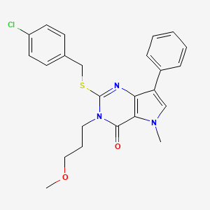 2-((4-chlorobenzyl)thio)-3-(3-methoxypropyl)-5-methyl-7-phenyl-3H-pyrrolo[3,2-d]pyrimidin-4(5H)-one