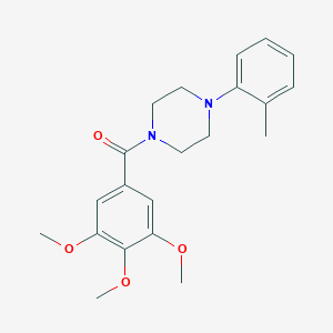 molecular formula C21H26N2O4 B2368419 (4-(o-Tolyl)piperazin-1-yl)(3,4,5-trimethoxyphenyl)methanone CAS No. 17766-72-2