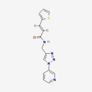 molecular formula C15H13N5OS B2368422 (E)-N-((1-(pyridin-3-yl)-1H-1,2,3-triazol-4-yl)methyl)-3-(thiophen-2-yl)acrylamide CAS No. 2034998-02-0
