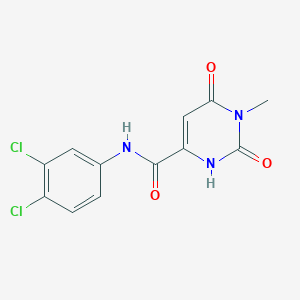 molecular formula C12H9Cl2N3O3 B2368425 N-(3,4-dichlorophenyl)-6-hydroxy-1-methyl-2-oxo-1,2-dihydro-4-pyrimidinecarboxamide CAS No. 861208-54-0