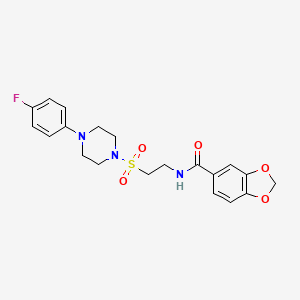 N-(2-((4-(4-fluorophenyl)piperazin-1-yl)sulfonyl)ethyl)benzo[d][1,3]dioxole-5-carboxamide