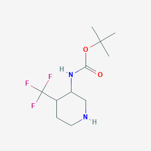 molecular formula C11H19F3N2O2 B2368444 tert-butyl N-[4-(trifluoromethyl)piperidin-3-yl]carbamate CAS No. 1427386-85-3