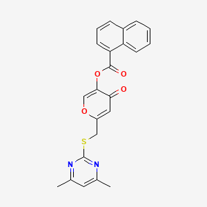 6-(((4,6-dimethylpyrimidin-2-yl)thio)methyl)-4-oxo-4H-pyran-3-yl 1-naphthoate