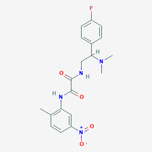 molecular formula C19H21FN4O4 B2368456 N1-(2-(dimethylamino)-2-(4-fluorophenyl)ethyl)-N2-(2-methyl-5-nitrophenyl)oxalamide CAS No. 941932-93-0