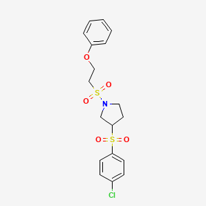 3-((4-Chlorophenyl)sulfonyl)-1-((2-phenoxyethyl)sulfonyl)pyrrolidine