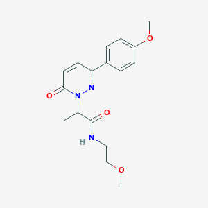 molecular formula C17H21N3O4 B2368467 N-(2-methoxyethyl)-2-(3-(4-methoxyphenyl)-6-oxopyridazin-1(6H)-yl)propanamide CAS No. 1235083-37-0