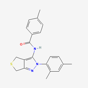 molecular formula C21H21N3OS B2368470 N-[2-(2,4-dimethylphenyl)-4,6-dihydrothieno[3,4-c]pyrazol-3-yl]-4-methylbenzamide CAS No. 396719-90-7