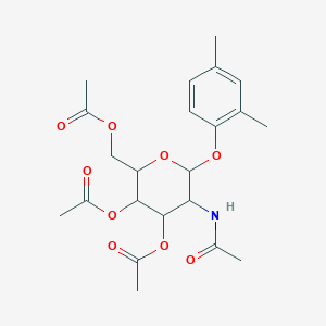 molecular formula C22H29NO9 B2368473 [3,4-Bis(acetyloxy)-6-(2,4-dimethylphenoxy)-5-acetamidooxan-2-yl]methyl acetate CAS No. 1094865-29-8