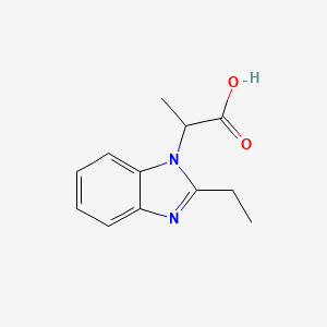 molecular formula C12H14N2O2 B2368474 2-(2-Ethyl-benzoimidazol-1-yl)-propionic acid CAS No. 797809-16-6