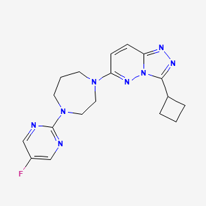 molecular formula C18H21FN8 B2368480 3-Cyclobutyl-6-[4-(5-fluoropyrimidin-2-yl)-1,4-diazepan-1-yl]-[1,2,4]triazolo[4,3-b]pyridazine CAS No. 2380166-61-8