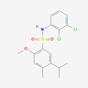 molecular formula C17H19Cl2NO3S B2368483 N-(2,3-Dichlorophenyl)-2-methoxy-4-methyl-5-propan-2-ylbenzenesulfonamide CAS No. 2305423-56-5