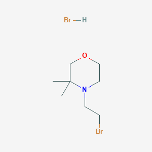 molecular formula C8H17Br2NO B2368484 4-(2-溴乙基)-3,3-二甲基吗啉；氢溴酸盐 CAS No. 2243513-12-2