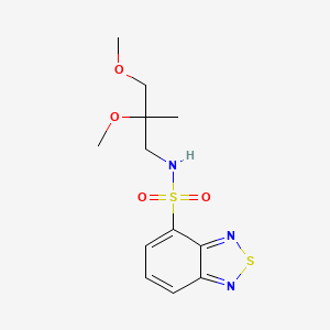 molecular formula C12H17N3O4S2 B2368489 N-(2,3-dimethoxy-2-methylpropyl)-2,1,3-benzothiadiazole-4-sulfonamide CAS No. 2034540-87-7
