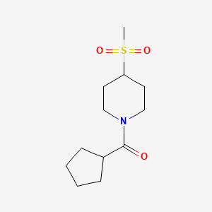 molecular formula C12H21NO3S B2368491 Cyclopentyl(4-(methylsulfonyl)piperidin-1-yl)methanone CAS No. 1448046-59-0