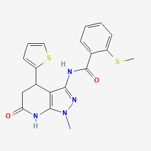 N-(1-methyl-6-oxo-4-(thiophen-2-yl)-4,5,6,7-tetrahydro-1H-pyrazolo[3,4-b]pyridin-3-yl)-2-(methylthio)benzamide