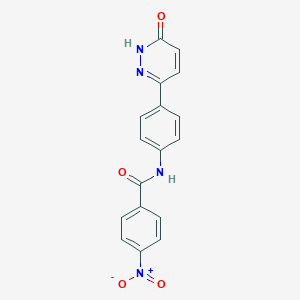 molecular formula C17H12N4O4 B2368497 4-Nitro-N-[4-(6-oxo-1H-pyridazin-3-yl)phenyl]benzamide CAS No. 2415564-54-2